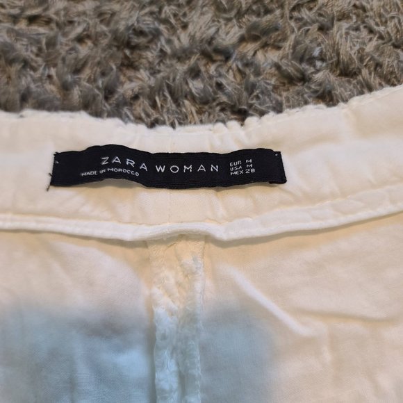 Zara white lace cotton shorts size M/28 - Picture 4 of 4